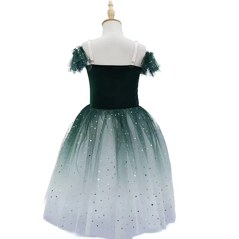 Nuovo tutù di balletto professionale lungo abito in tulle per ragazze vestito da balletto cigno bianco performance ballerina di danza costume per bambini per ragazze