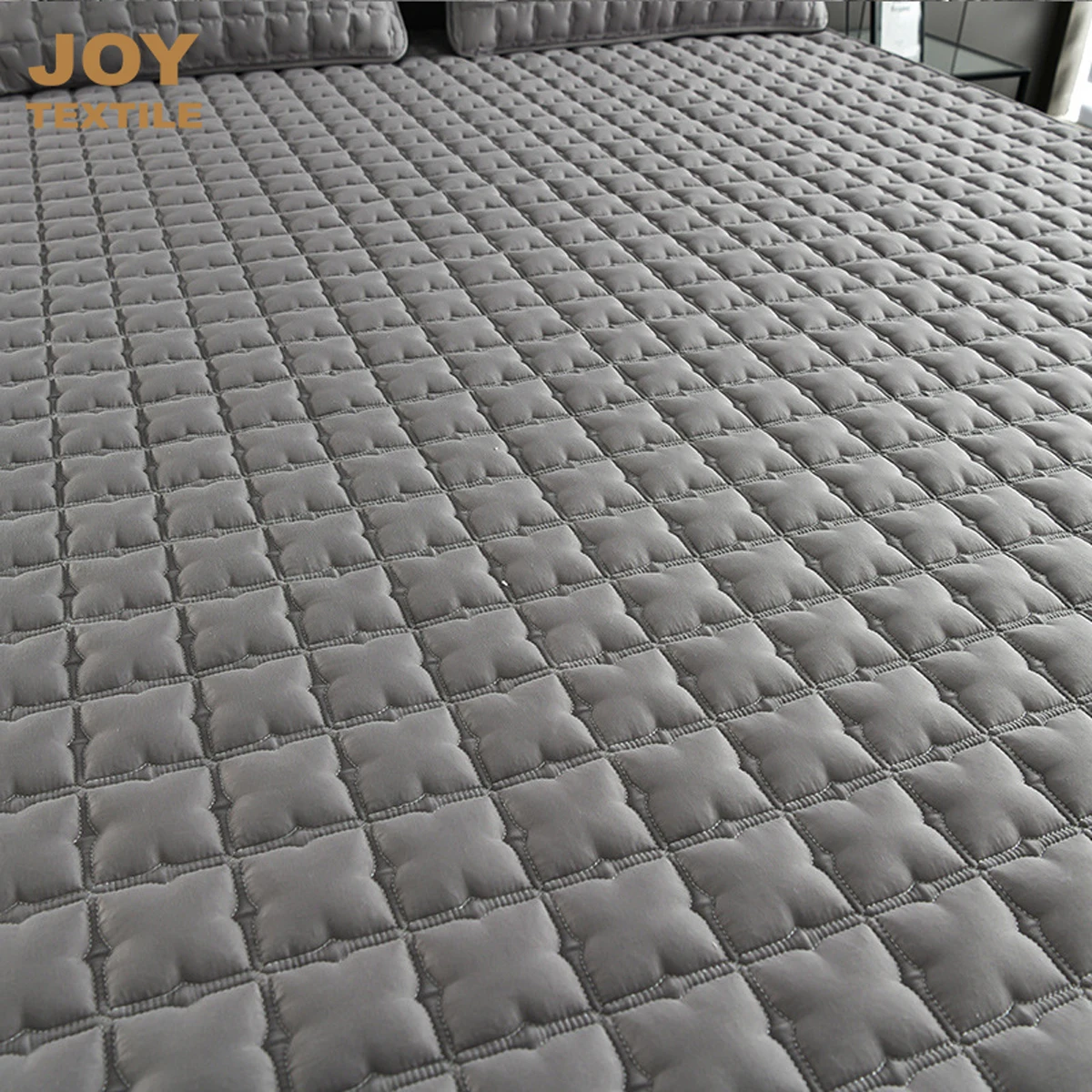 Joy Textile Mattress Cover Washable Plain Bed Covers Fitted Bed Sheet Breathable Quilted Mattress Protector with Elastic Band