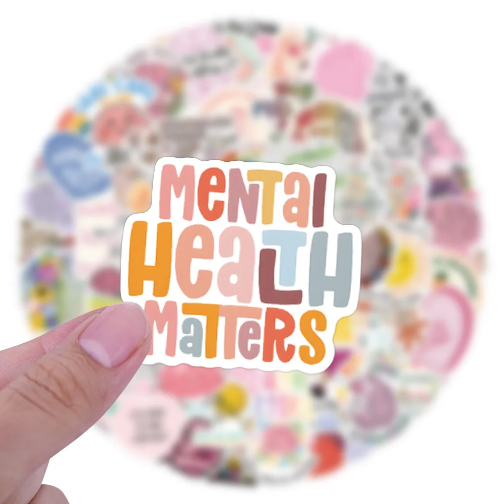 110pcs Mental Health Graffiti Stickers Kid Toy Scrapbooking Phone Luggage Skateboard Waterproof Decals