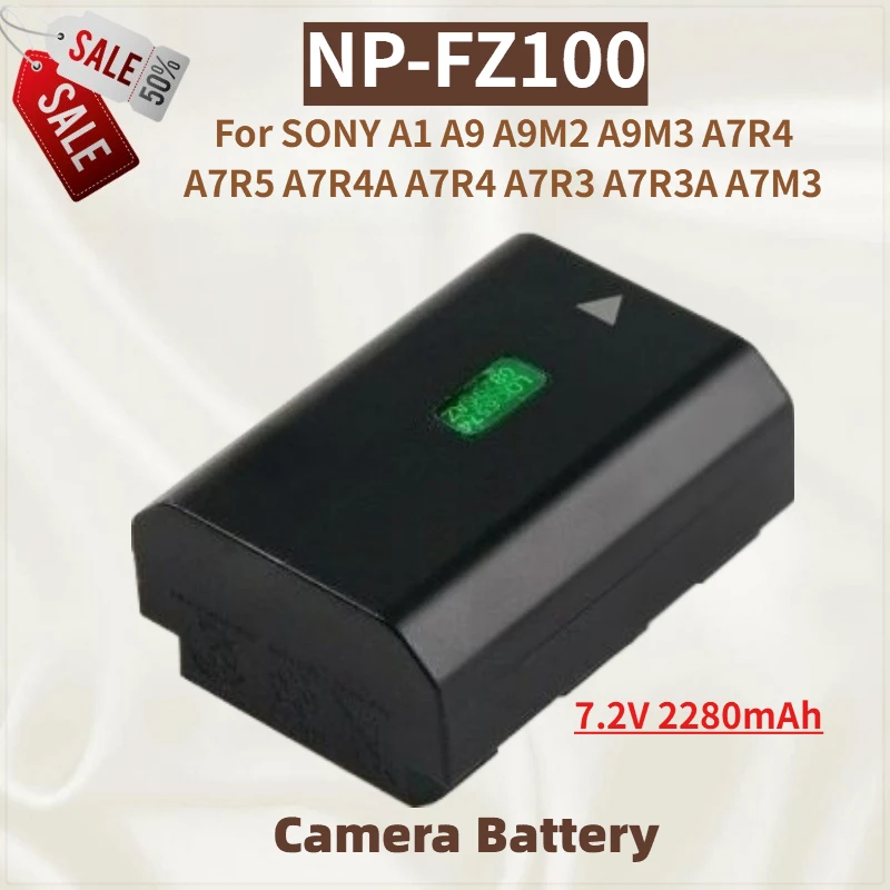 

High Quality NP-FZ100 7.2V 2280mAh Camera Battery For SONY A7R4 A7R3 A7M4 A7S3 A7C A7C2 A7 A7M3 A7R4A A7C A7C2 A9 A9M3 A7R4