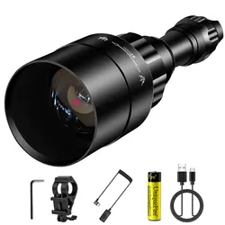 UniqueFire 1605 T75 torcia a lungo raggio IR850nm LED impermeabile 3 modalità torcia da caccia a infrarossi notturna ricaricabile intero SET
