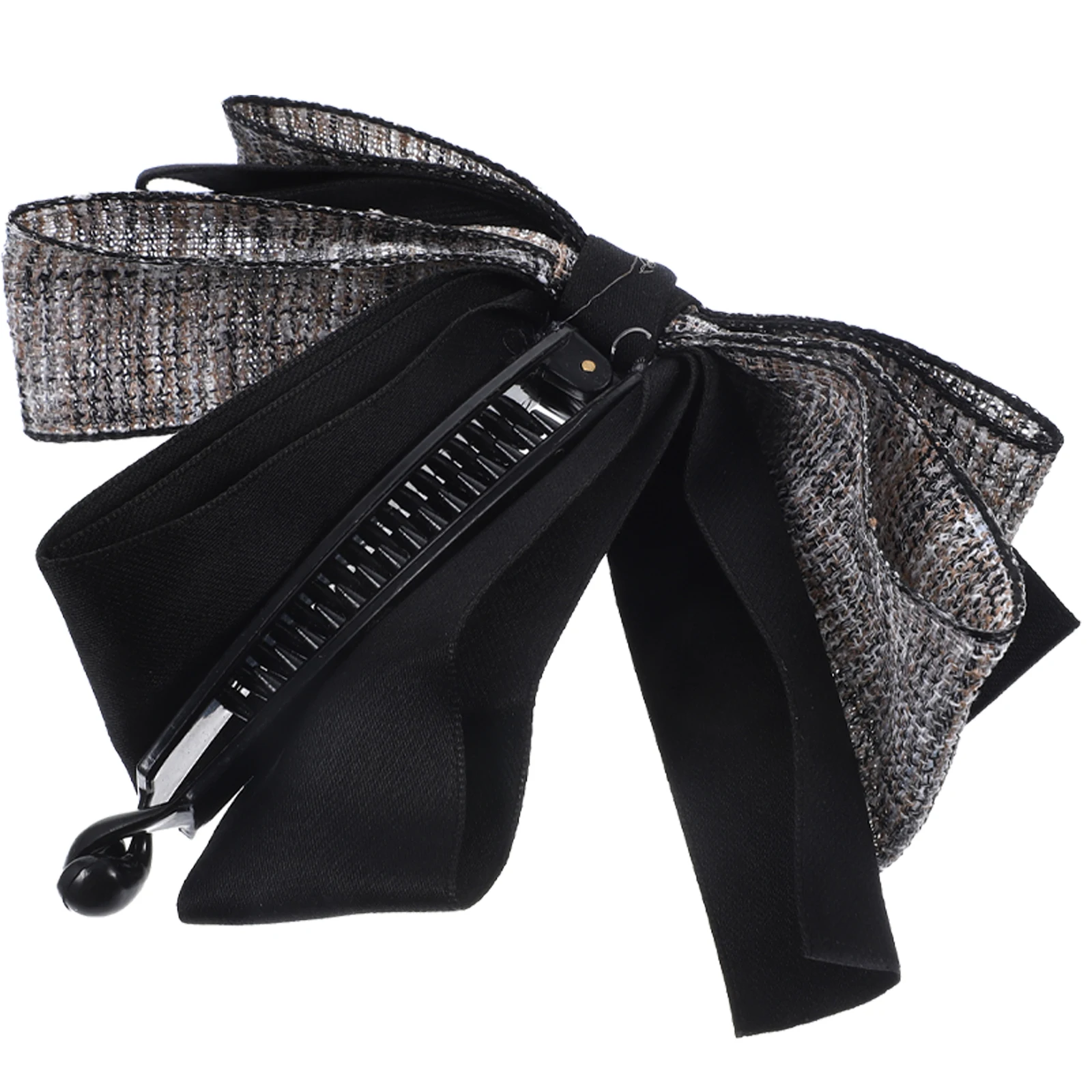 

1pcs Banana Claw Clips Elegant Bow Hair Accessories Women Styling Thick Curly Plastic Ribbon Black White Pink Red