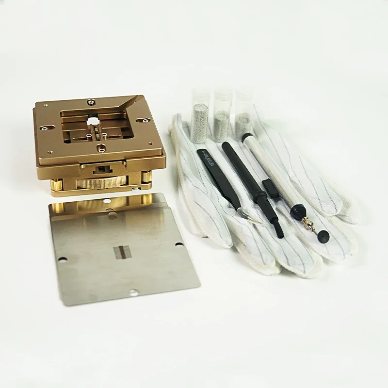 80/90 MILLIMETRI Universale di Tipo Rotante Reballing Jig 4 pz Stencil PS4 Kit Sfera di Saldatura ESD Anti-Slip Pinzette Pennello Penna di Aspirazione A Vuoto