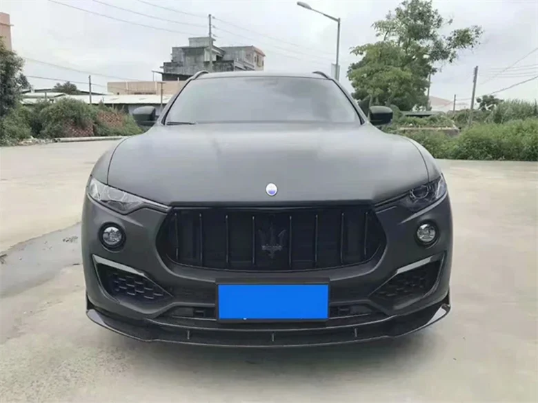 Factory wholesale 3K genuine carbon fiber PK style car exterior trim front spoiler press wing air knife  for Maserati Levante