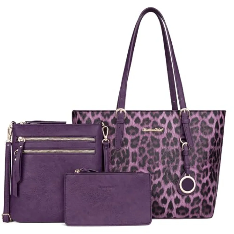 Montana West Purses for Women Tote Bag 3Pcs Set Leopard Print Satchel Handbags