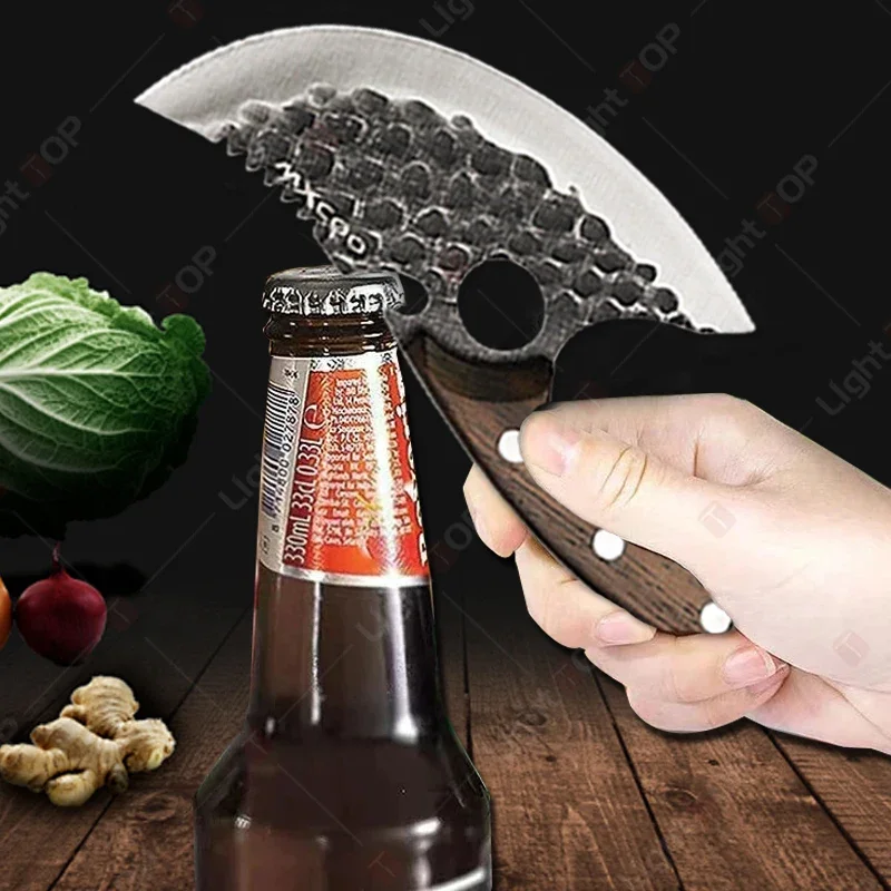 5 قطعة سكين المطبخ المهنية سكين الطاهي اليد مزورة سكين الجزار حاد الفاكهة تقطيع سكين مقبض خشبي سكين قطعة العاج