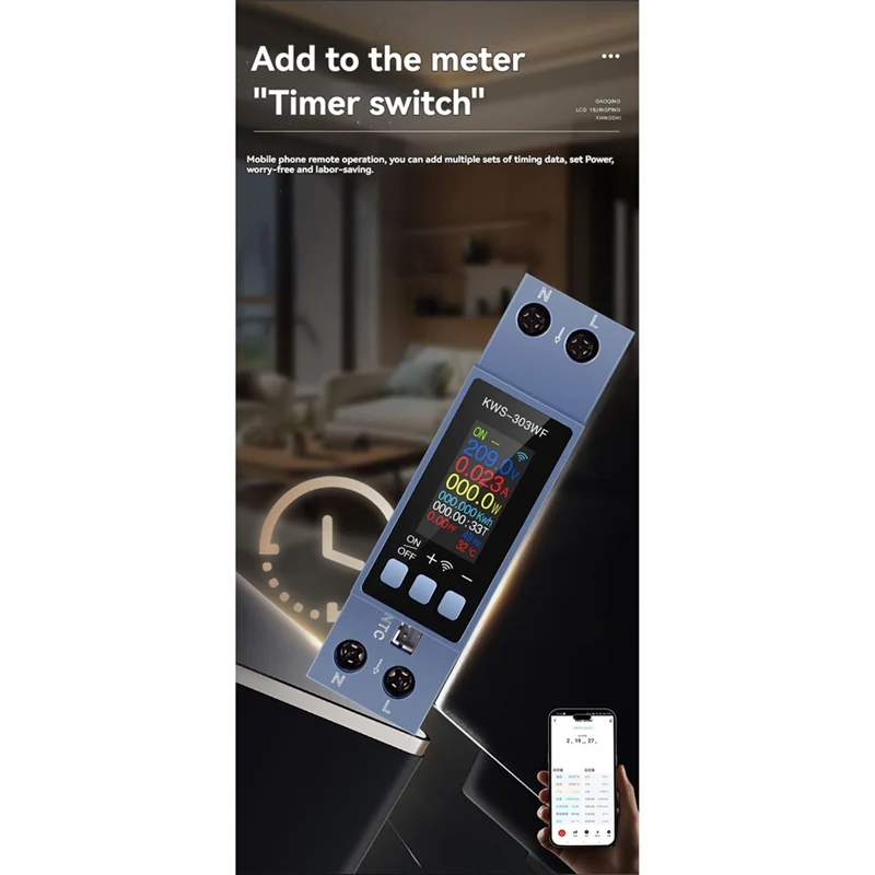 A14M TUYA WIFI エネルギーメーター Din レールマウントデジタル電圧計電流計電力計 AC 80-290V Kwh パワーメーターリモコン