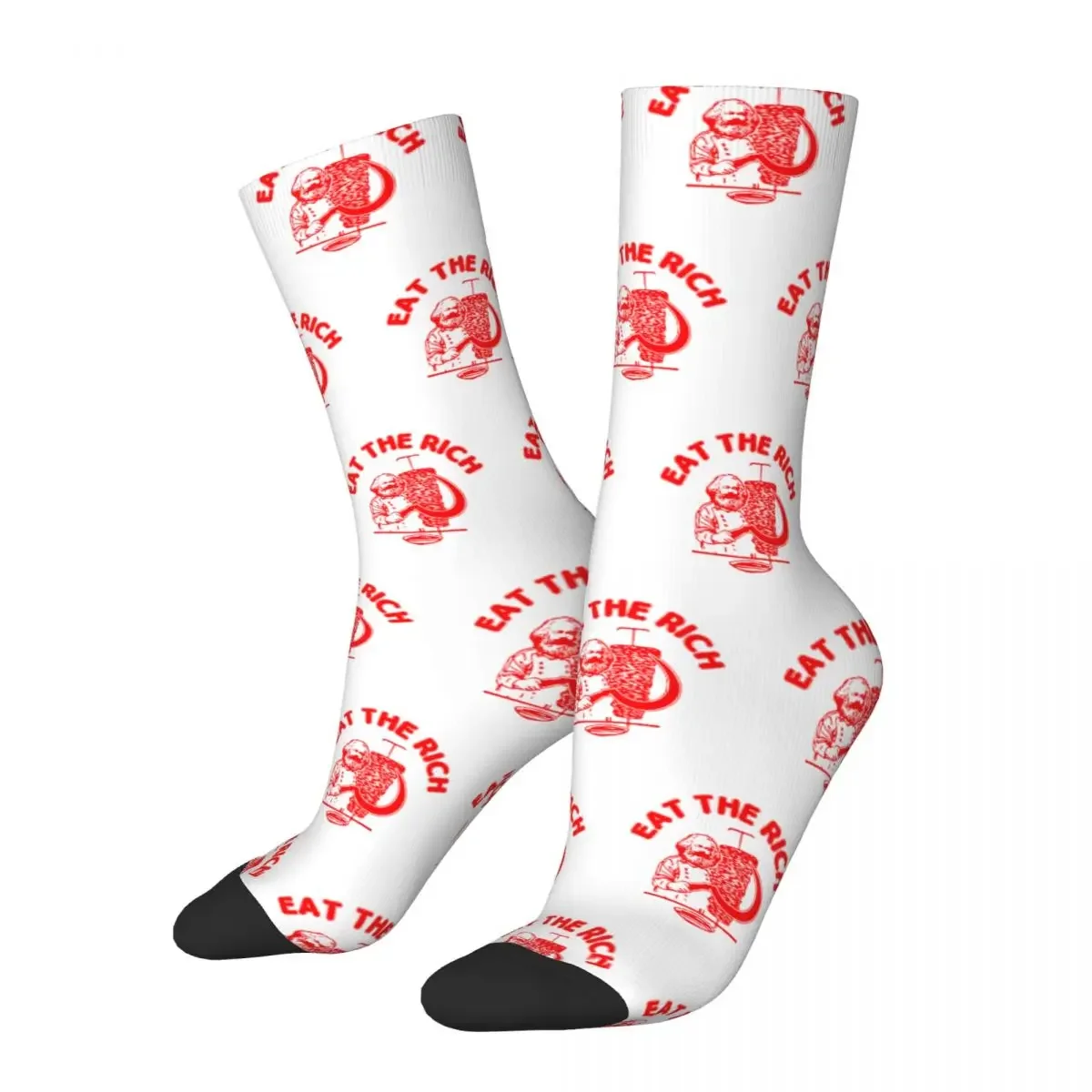 

Funny Eat The Rich Doner Kebab Soccer Socks Polyester Long Socks for Unisex Breathable