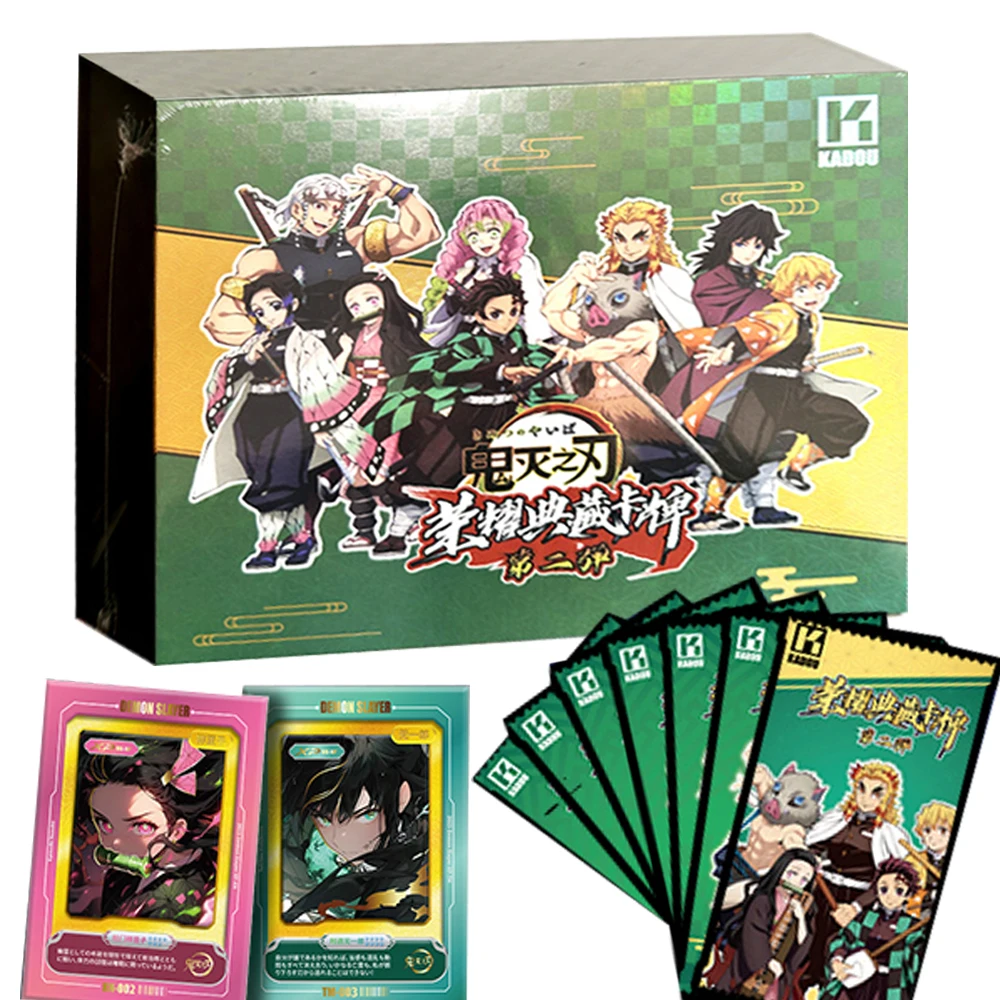 

Anime Demon Slayer Cards Box Kamado Tanjirou Nezuko Figures TCG Playing Game Rare Card Collection Hobby For Children Gift Toy