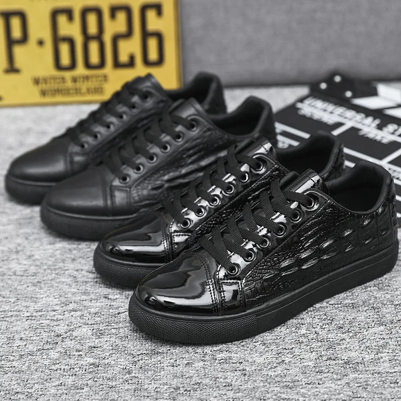 Casual Leather Shoes for Men Flats Black Shoes Brand Male Office Work Shoes for Man Walking Sneakers Running tenis hombres image 3