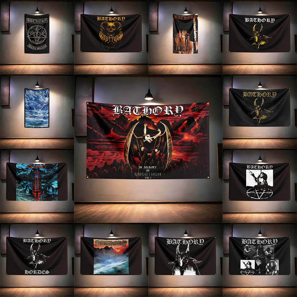 

Rock Music Flag 3x5ft for Bathory Fans Banner HD Print Brass Grommet Garage Bedroom Living Room Dorm Wall Decor Tapestry