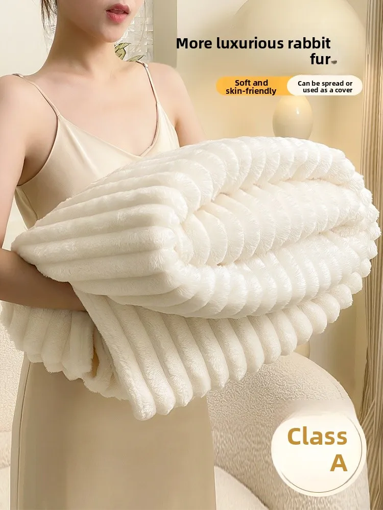 

Универсальное всесезонное одеяло из кроличьего меха, легкое роскошное полиэстеровое одеяло для дневного сна, для дивана и офиса