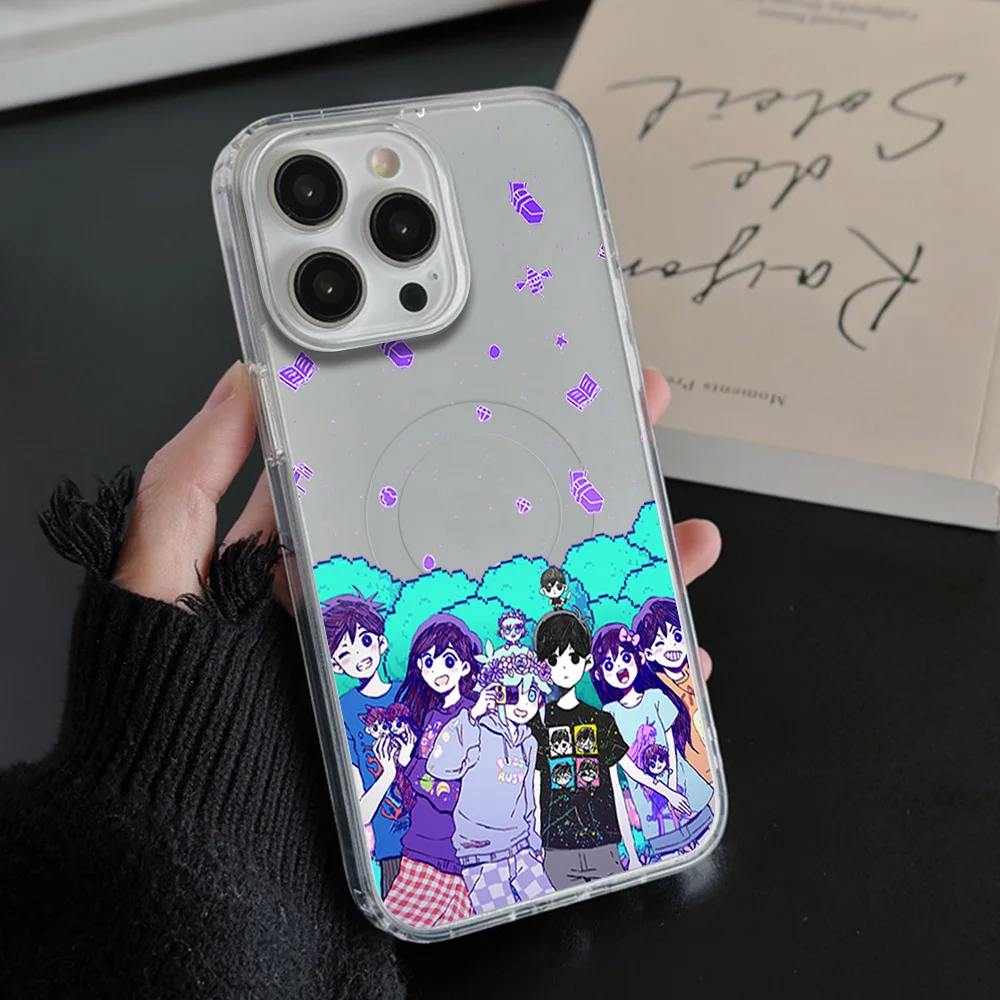 Classic Game Omori For IPhone 16 15 14 13 12 11 Pro Max Plus Transparent Magnetic Suction Phone Case