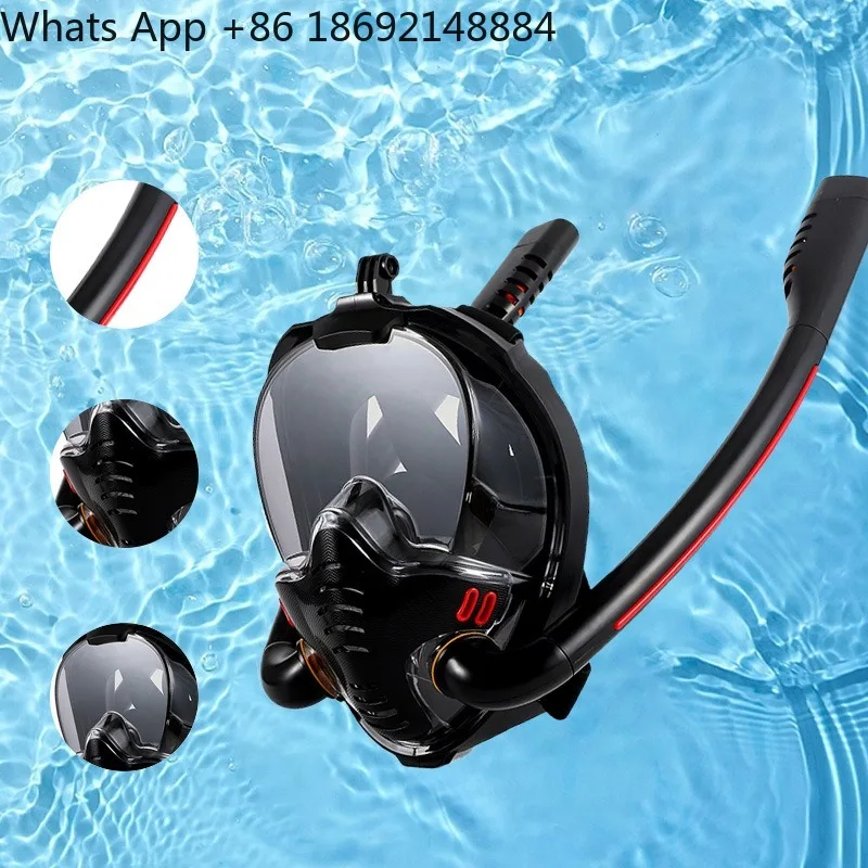 K3 Double Tube Full Face Snorkeling Mask Full Dry Diving Mask Adult Swimming Mask Diving Goggles