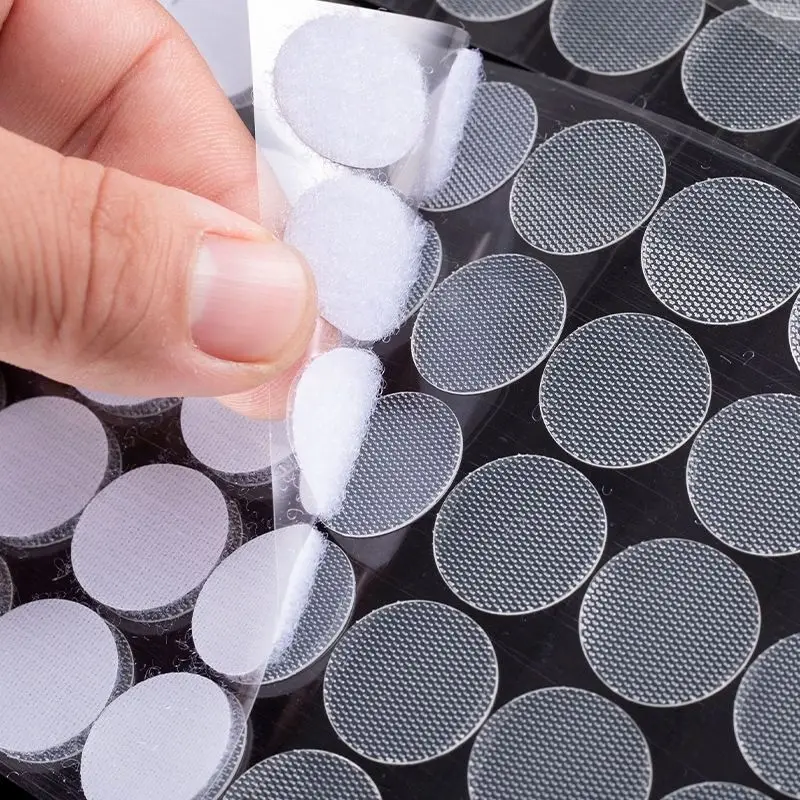 Wholesale Transparent Self Adhesive Fastener Tape Dots 10/15/20mmSticker Dots Adhesive Round Hook Loop Boob Tape Strong Glue