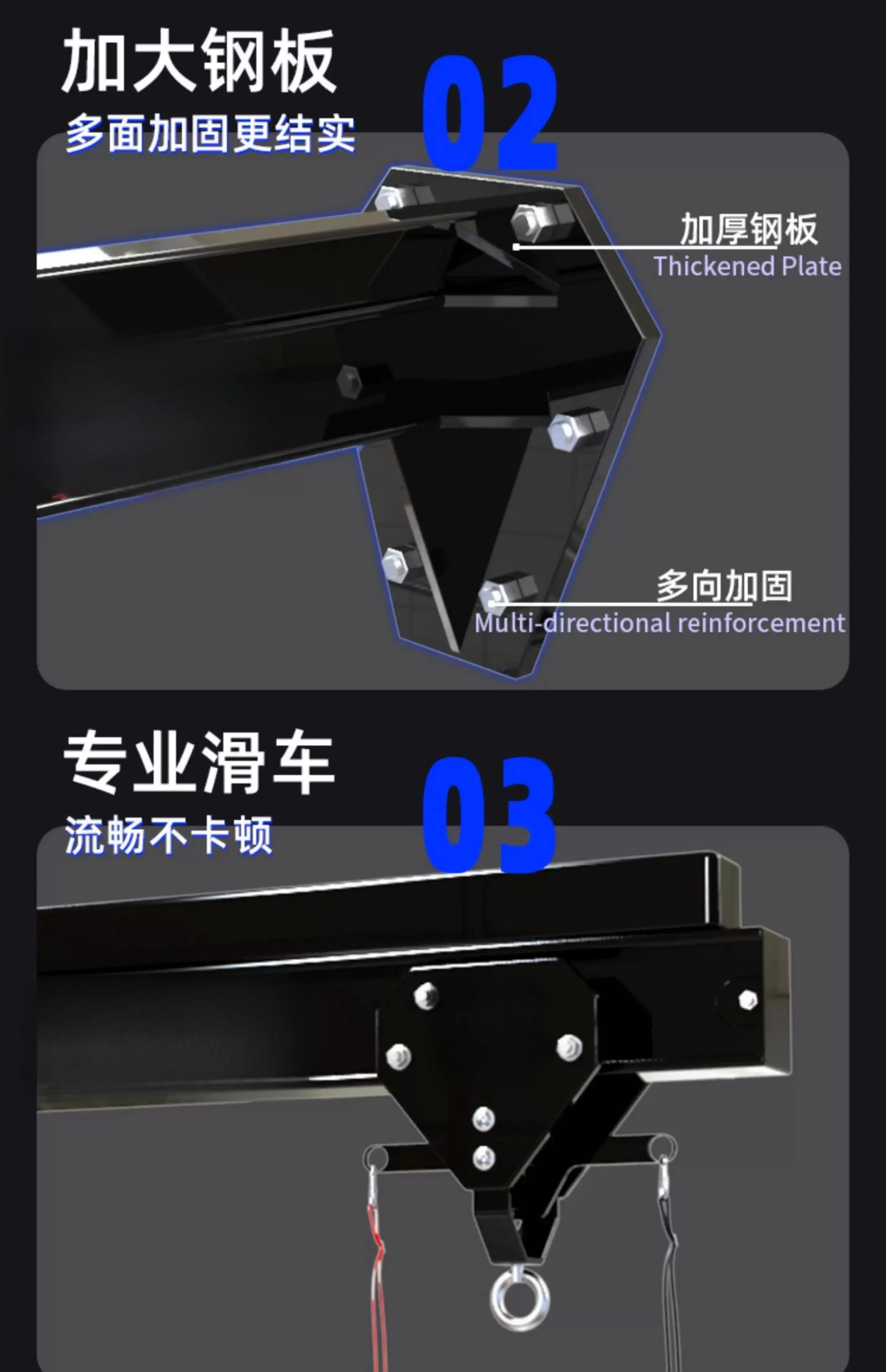 Sandbag rack, track mobile slide sandbag hanger, indoor and outdoor household training equipment