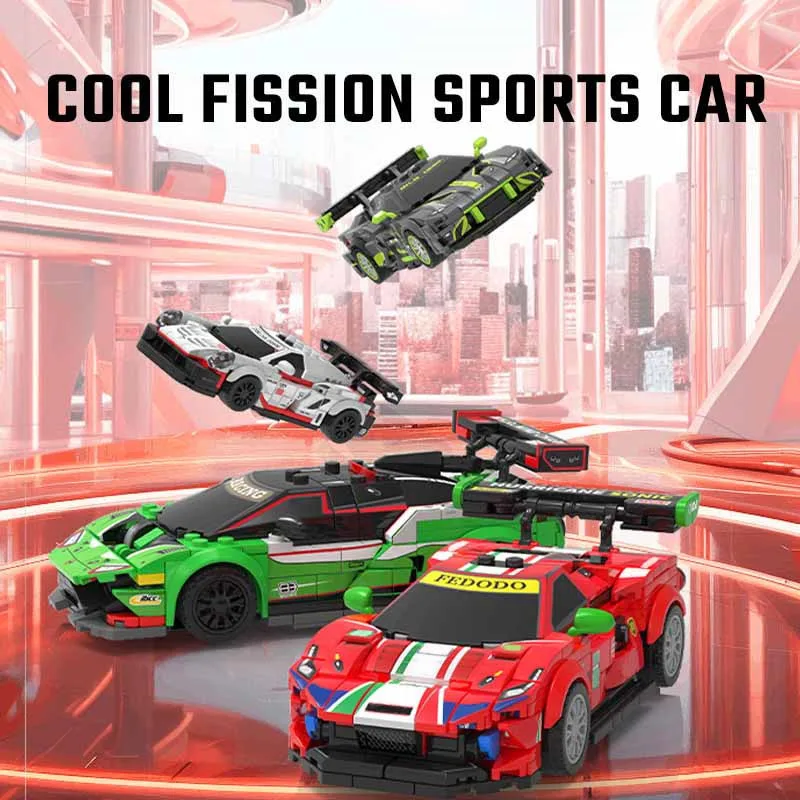 SEMBO Cool Fission Sports Car Building Blocks Kits MOC Famous Car Model Racing Vehicle Assembly Bricks Ornaments Toys Boys Gifts