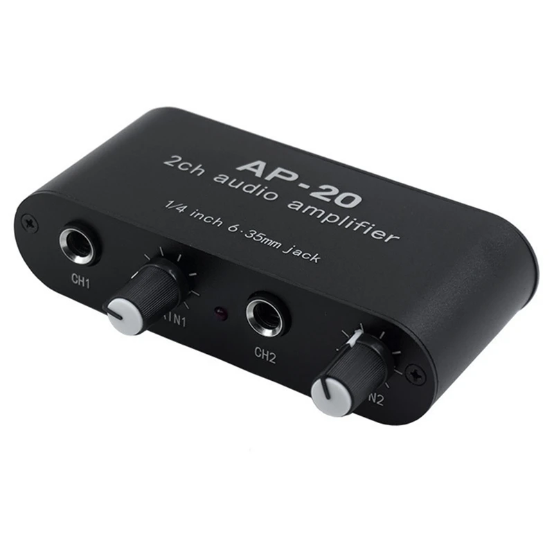 

Dual Channel Amplifier Condenser Microphone Amplifier AP-20 For Live Sound Card Speaker Pre-Amplifier
