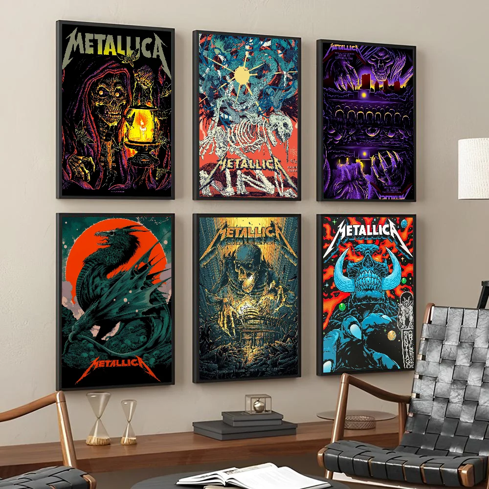 Vintage Rock Band Metal Posters Stickers Living Room Bedroom Entrance Cafe Wall Art Decoration Painting Room Home Decor