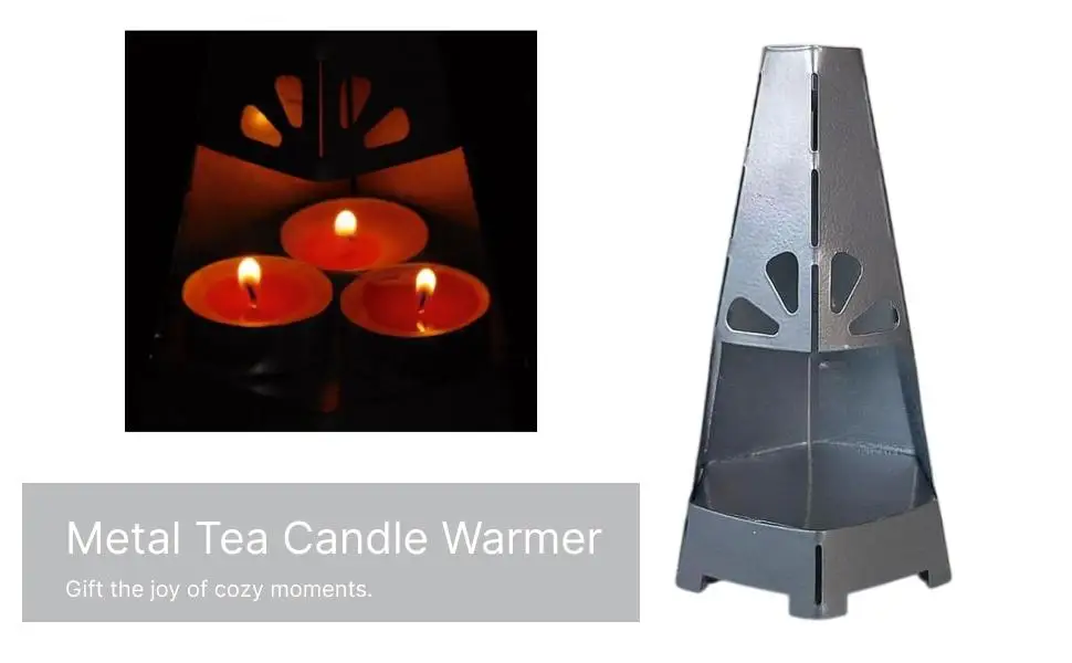 Efficient Heat Distribution Tea Light Candle Holder Metal Tealight Stove for Yoga Spa Tabletop Decor