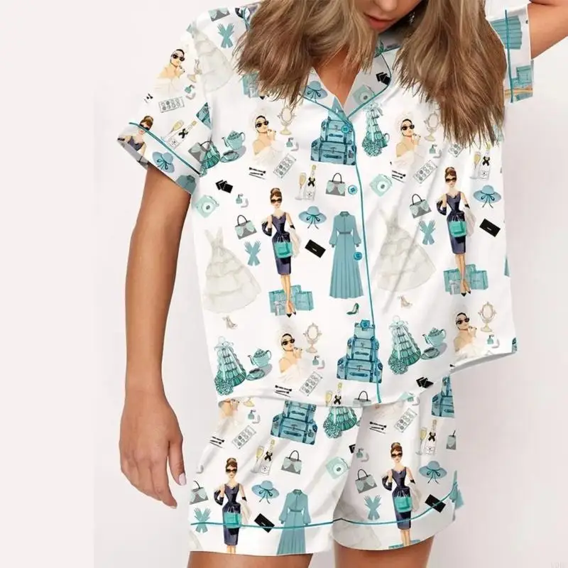 مجموعة من بيجاماس الحرير لأسفل 2 قطع الساتان بيجاما