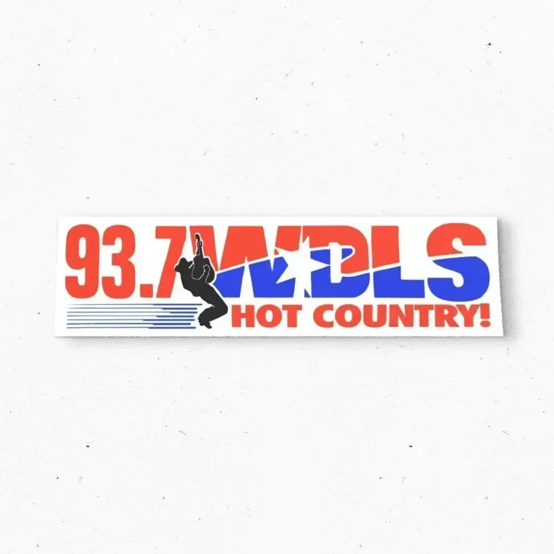 

WDLS 93.7 FM Country Bumper Sticker - Radio Vintage Style Vinyl Decal 80s 90s - Bumper Stickers - Car Stickers