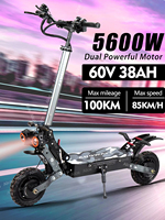 EU Electric Scooter 2024 C1 5600W 60V 38AH Dual Motor 11 Inch Off-road Tire Max Speed 90km/h Max Mileage 90-100km 200kg Max Load