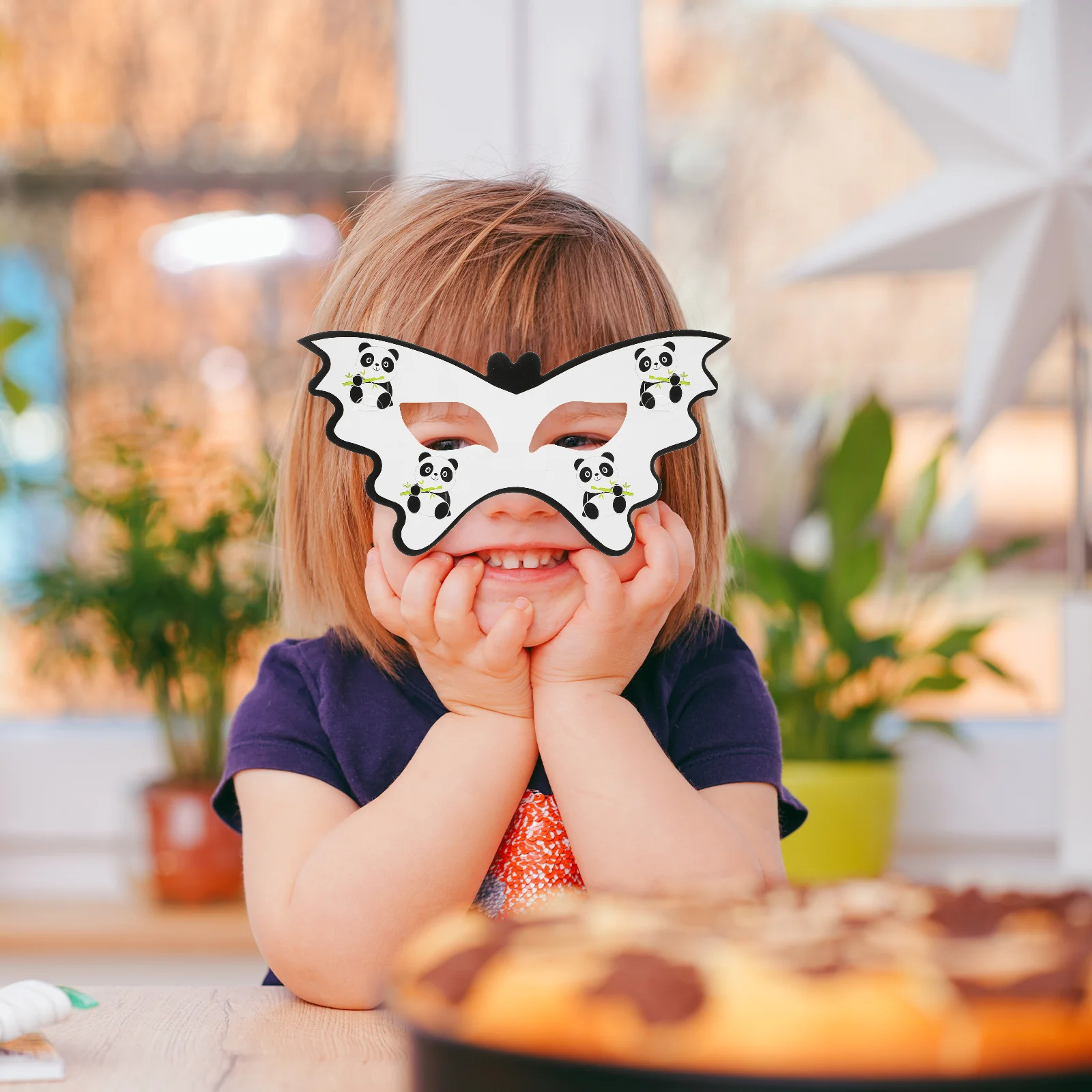 

20Pcs Kids Panda Masks Cute Animal Mask for Party Cosplay Supply Eye-Catching Design Reusable Carnival Party Decoration