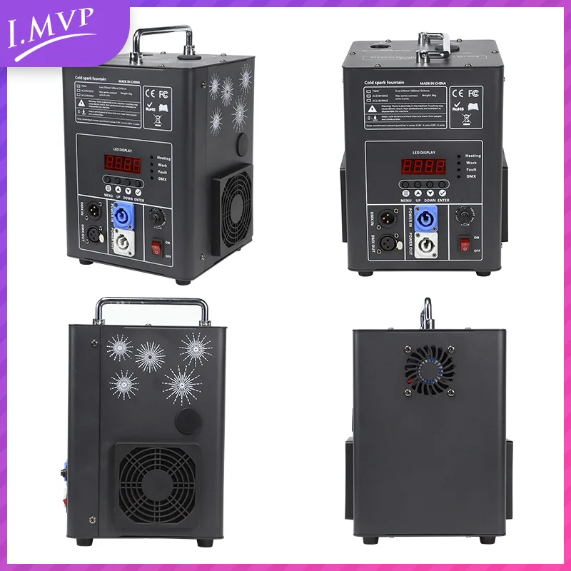 Machine à étincelles froides avec poignée, effet de fontaine d'étincelle de scène 650W, télécommande DMX, écran numérique