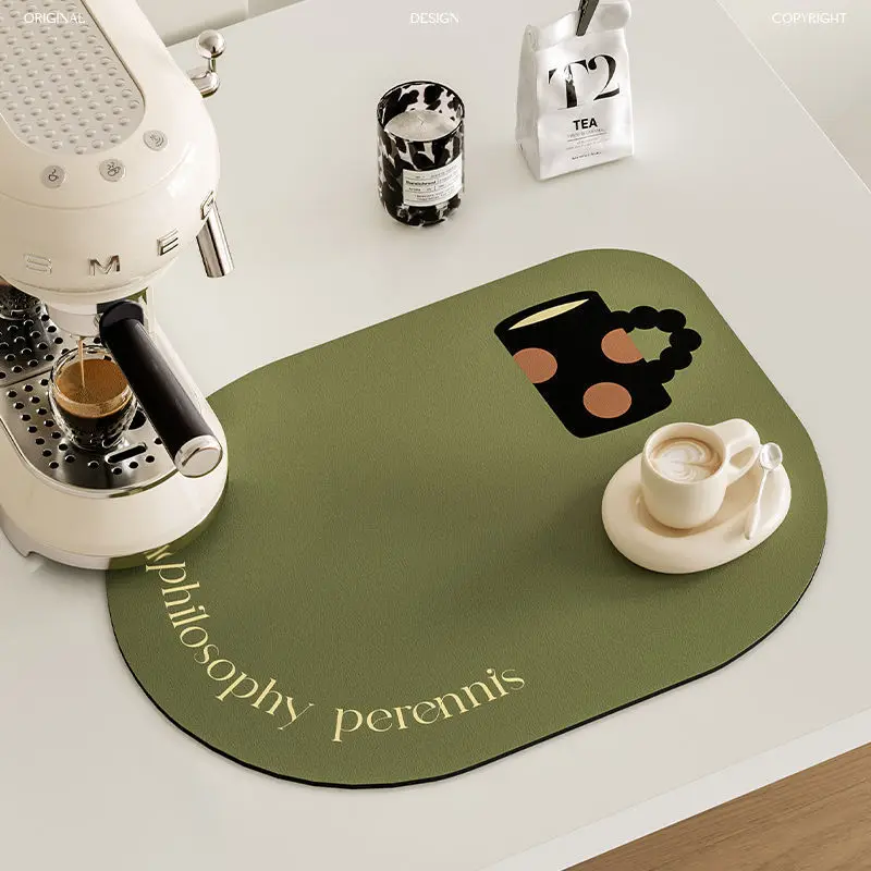 Tischsets für Kaffee-Arbeitsplatte, Retro, ölbeständig, wasserdicht, PU-Leder, hitzebeständig, 3 mm Tischset für Esszimmer, Küche, Geschirr