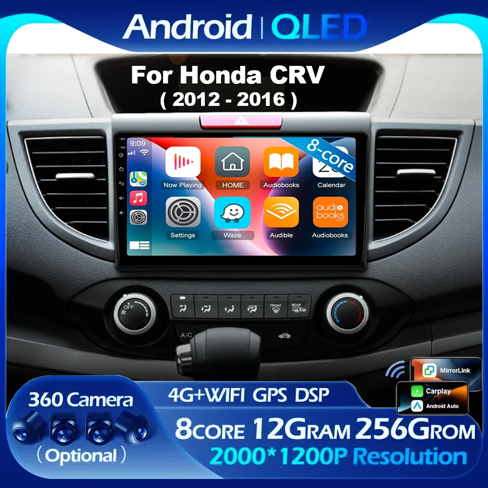 

Car Radio Android 14 Wireless Carplay Auto for Honda CRV CR-V 2012 2013 2014 2015 2016 Multimedia GPS Autoradio 4G WIFI DSP