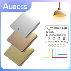 Aubess Wireless Smart Switch Light 433Mhz RF Wall Panel Switch With Remote Control Mini Relay Receiver Home Led Light Lamp Fan