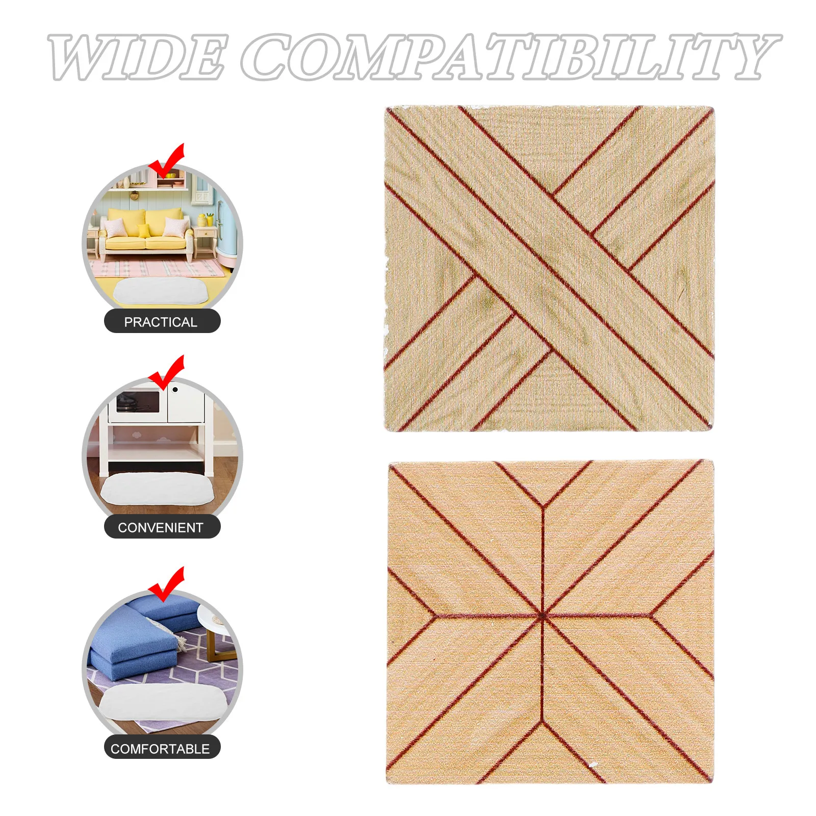 20Pcs Dollhouse Wooden Flooring Tiles Vintage Tile Double-Sided Miniature Floor Sheets for Dollhouse Living Room - view 6