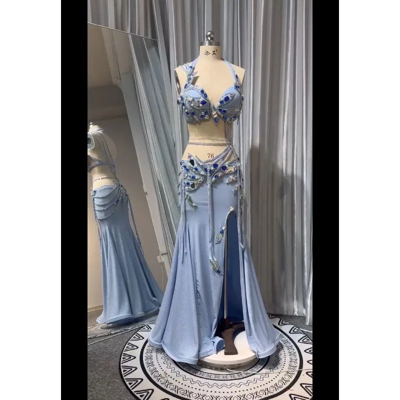 Customized Women Belly Dance Dress Oriental Dance Clothes Performance Costume Set