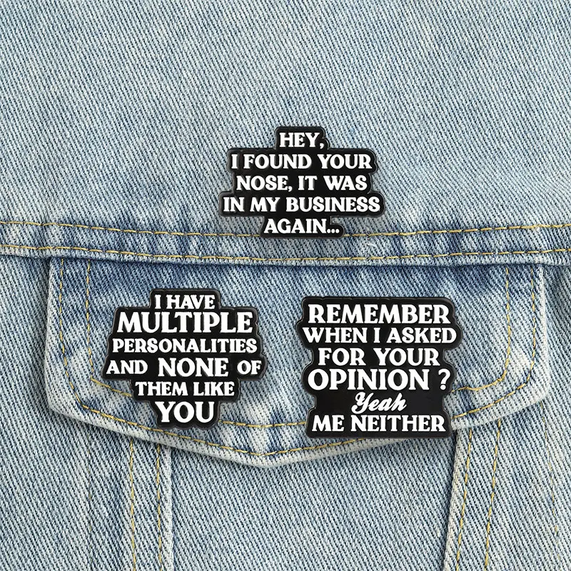 Pins de esmalte con citas sarcásticas, broches con el lema 'Ninguno de ellos te gusta', insignias de humor atrevido, joyería divertida estilo punk con eslogan, regalo para amigos