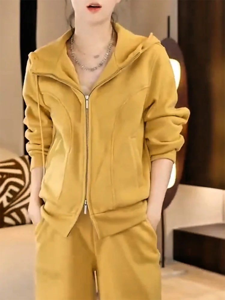 

Korean Sle Casual Hoodie plus Size Faionable Versatile Slimming Top for Autumn Winter Comfortable Loose Fit Long Sve Z...