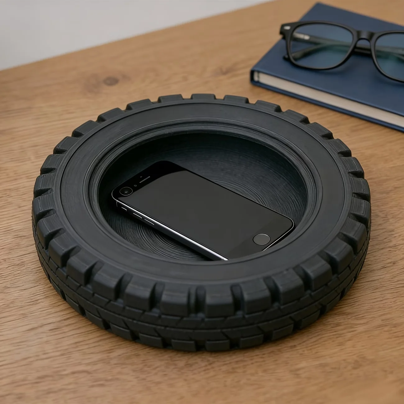 1pc 3D Printed Miniature Tire Storage Tray, Sundries Tray, Decorative Item Storage Box, Suitable for Home Decoration