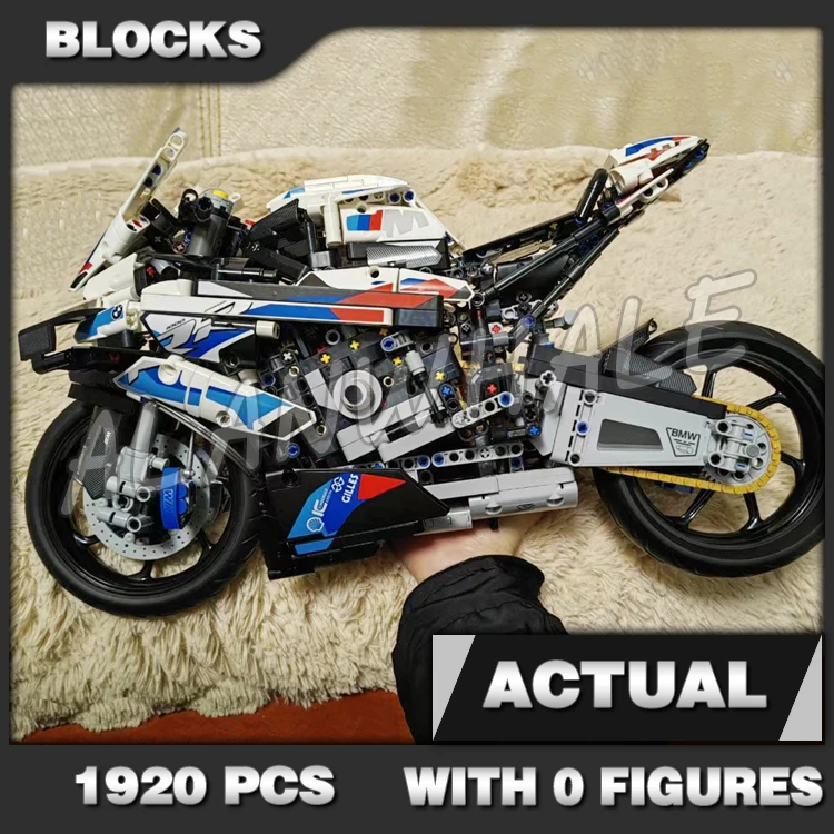 1920pcs High-tech Motorcycle M1000 RR Vehicle Racing Car GTE City Motorbike A2118 Building Block Sets Compatible With Model