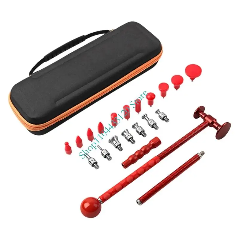 Aluminum Alloy Percussion Leveling Hammer With Carbon Fiber Rod Antislip Car Dents Repair Sheet Metal Restoration Tool