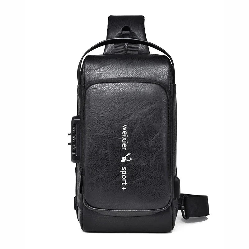 الرجال حقيبة ظهر ذات حمالة عبر الجسم الكتف حقيبة الصدر مع منفذ شحن USB مكافحة سرقة السفر دراجة نارية متسابق الذكور الجانب حقيبة ساعي