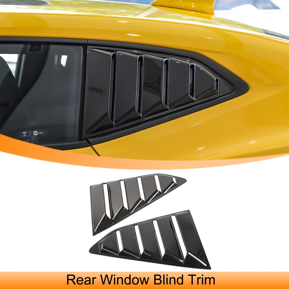 

Car Rear Window Blind Vent Trim Louvers Scoop Decoration Stickers Cover for Chevrolet Camaro 2017-2023 Exterior Accessory Black