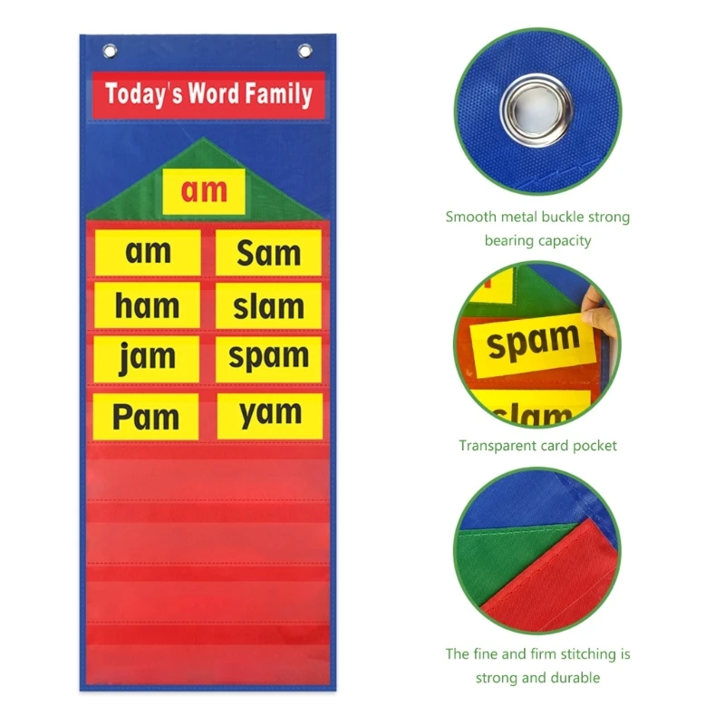 Word Family Pocket Chart, Word Building Center Pocket Chart mit 217 Karten