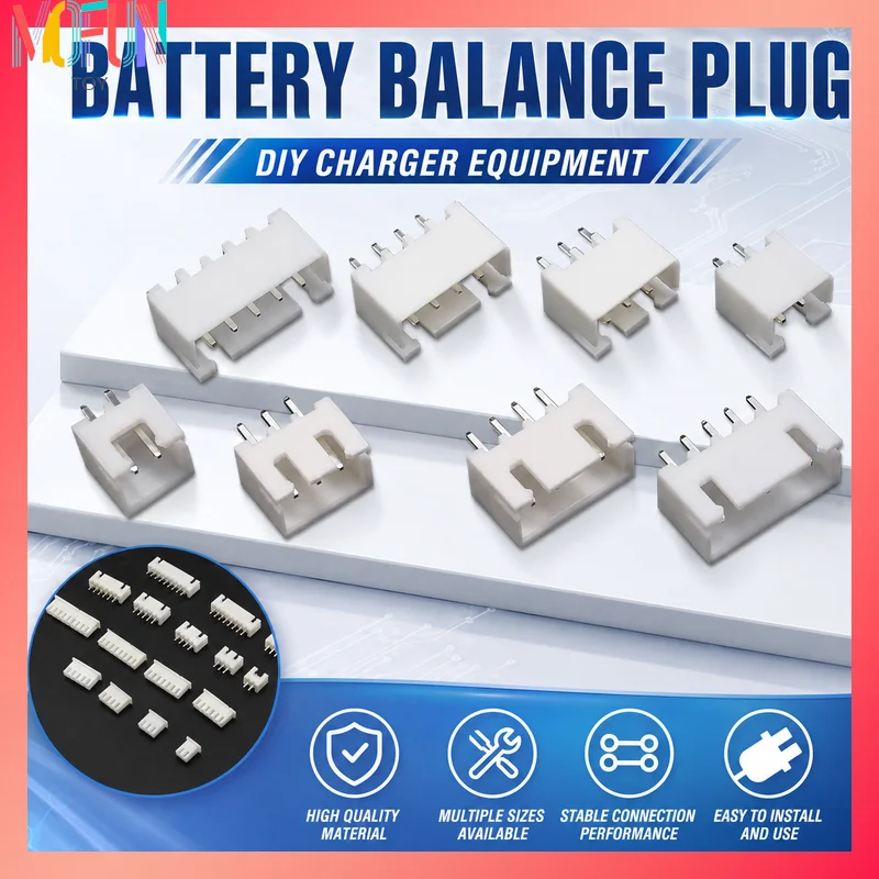 10pcs Spark Male Female Balance Charging Terminal Connector Xh2.5 2.5mm (2s-3p,3s-4p,4s-5p,5s-6p,6s-7p) For Lipo Battery Charger