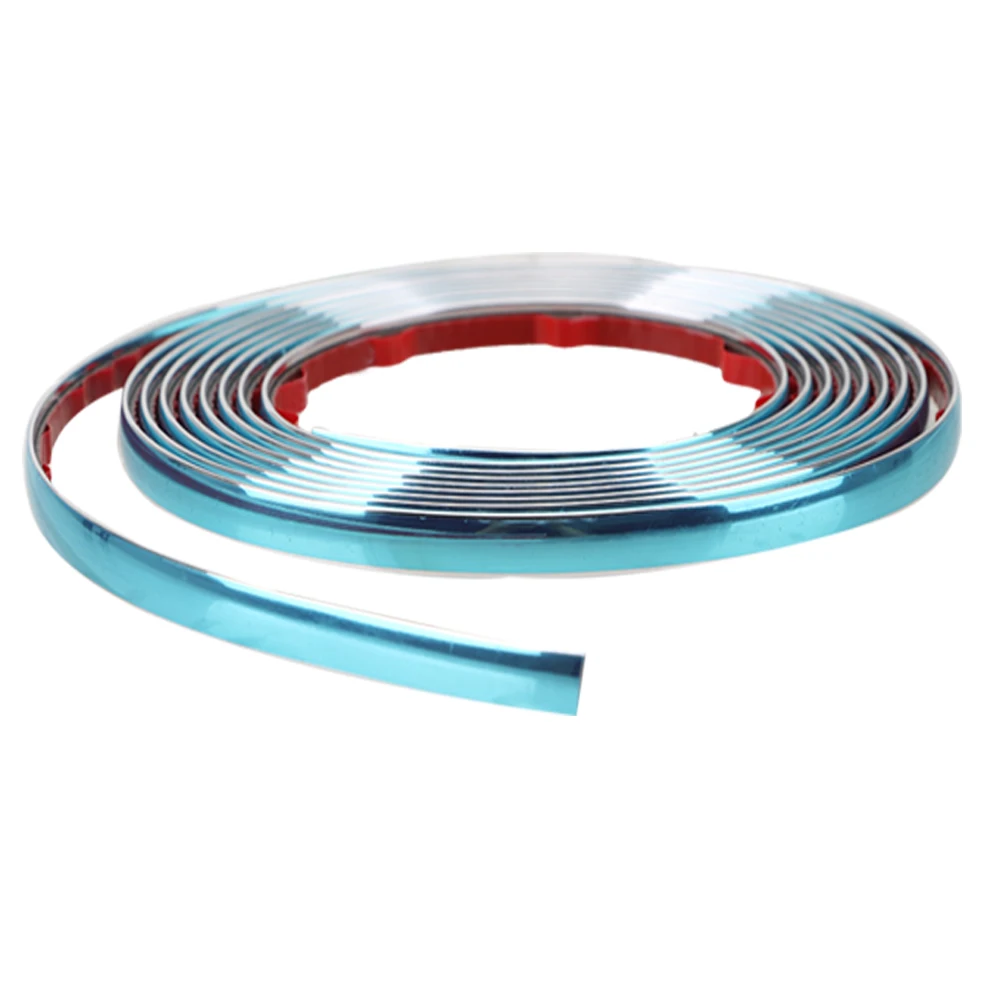 Self Adhesive Car-styling Styling Mouldings Silver Side Door Chrome Strip Car Rearview Mirror Bumper Protector Tape