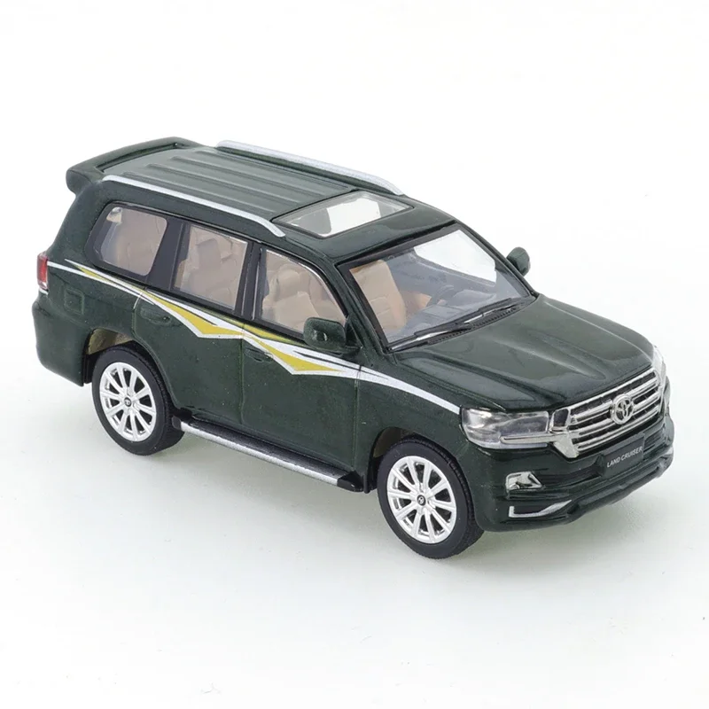 JKM 1/64 Toyota Land Cruiser Alloy Car Model 2016 LC200 Simulation Luxury SUV Diecast Model Car Toy Collection Gift for Baby