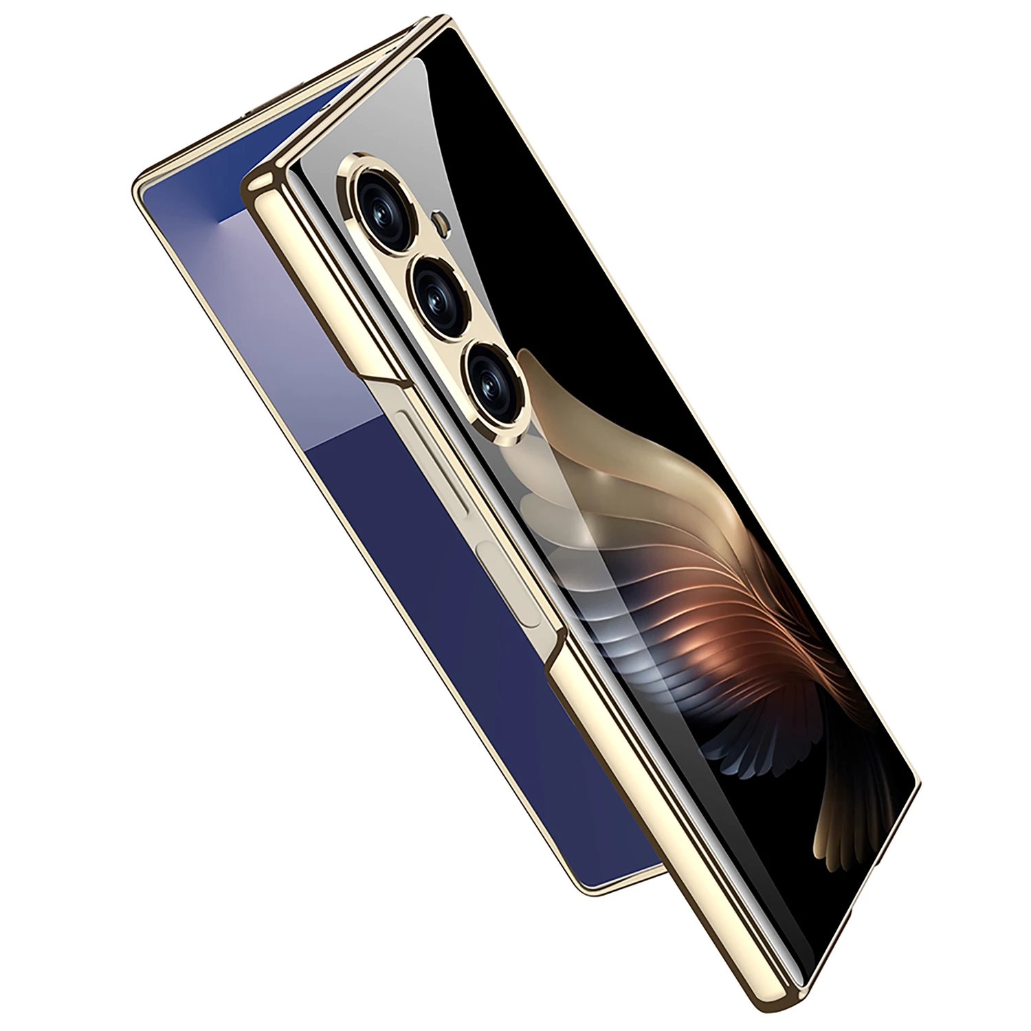Luksusowe, malowane szklane etui na Samsung Galaxy Z Fold 7 6 5 z wyższej jakości ochroną obiektywu, plastikowe etui na Galaxy Z Fold7 — zdjęcie produktu 4