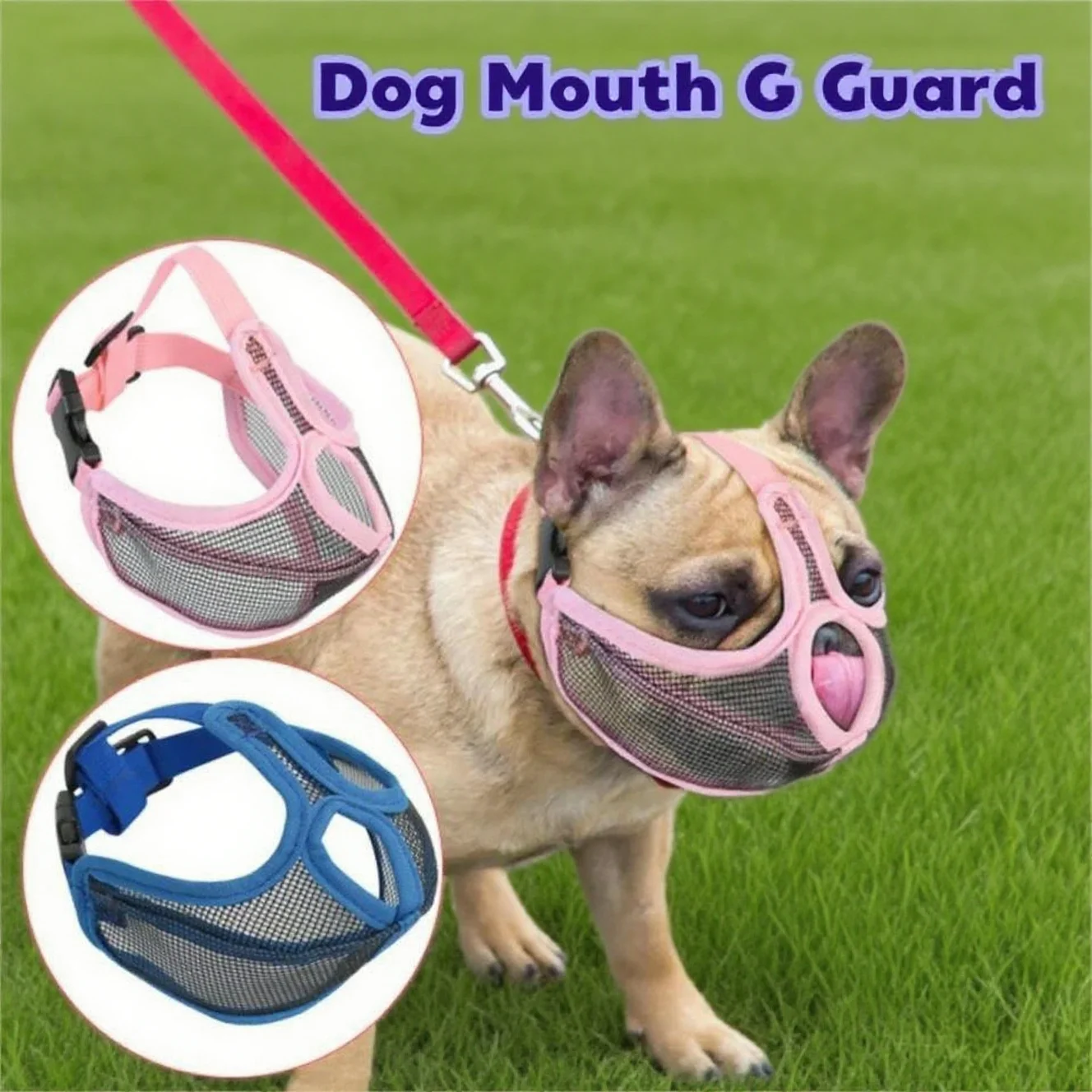 

Breathable Mesh Dog Muzzle Buckle, Professional Nylon Mesh, Short French Bulldog Mouth Mask, Anti Stop Barking For DogMouth Mask