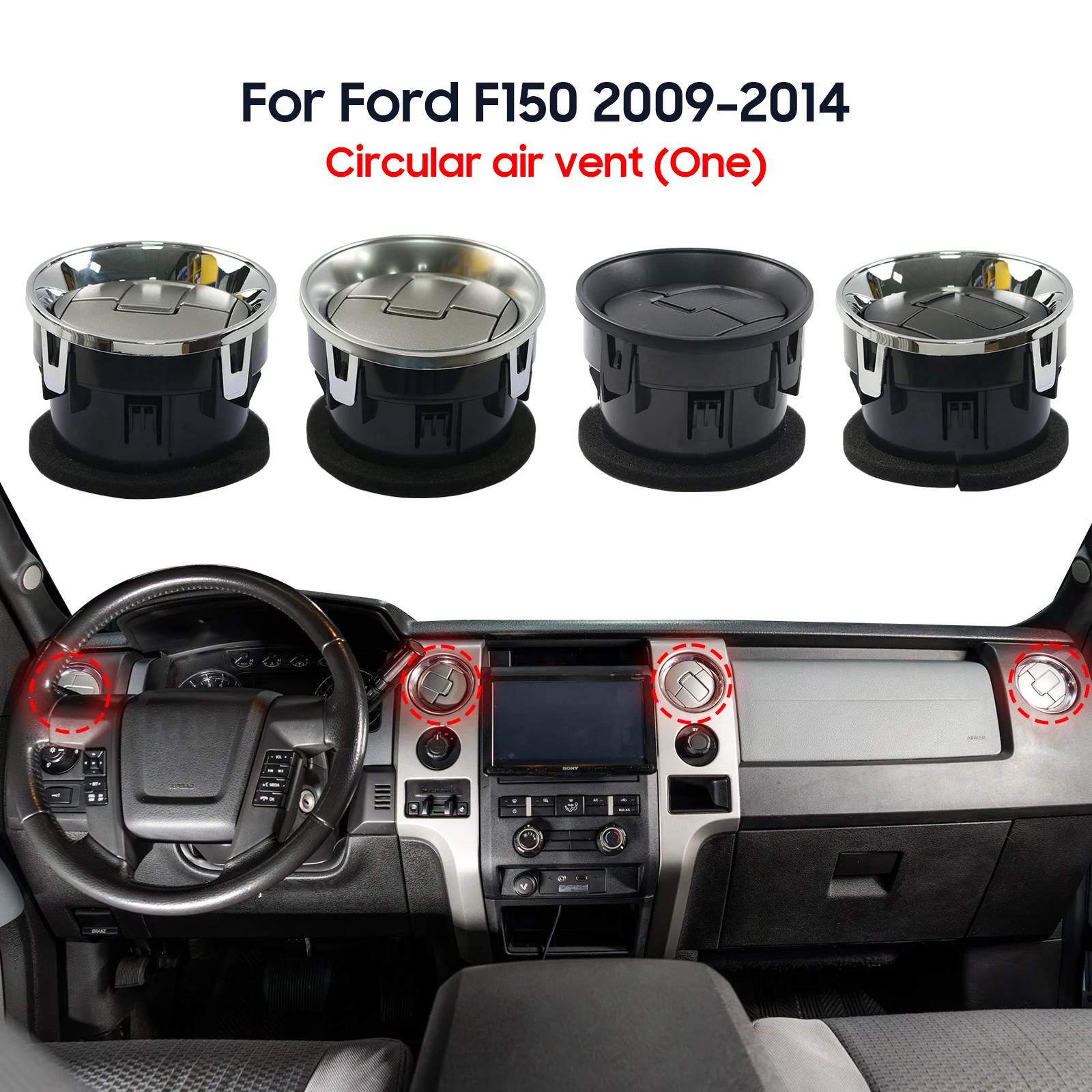 MAMSM Air AC Conditioning Grille Vent For Ford F150 2009 2010 2011 2012 2013 2014 Car Accessories Outlet Panel Grille Cover