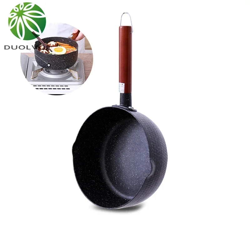

Multifunctional Cooking Pot Wood Handle Soup Stock Pot Japanese Pan Snow Non-Stick Noodle Porridge Food Cooking Tools