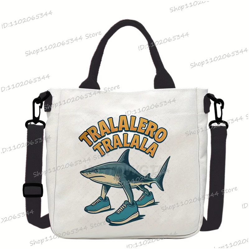 Harajuku Italian Brainrot Messenger Bag Tralalero Tralala Funny Shark Meme Crossbody Bag Women Men Fashion Vintage Shoulder Bag